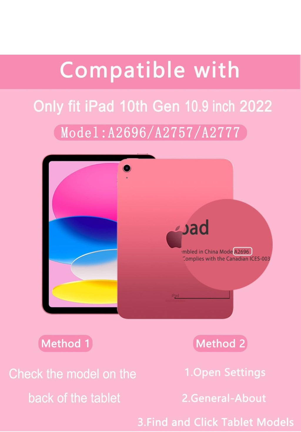 EAMPANG Smart Keyboard Case Pink 10.9