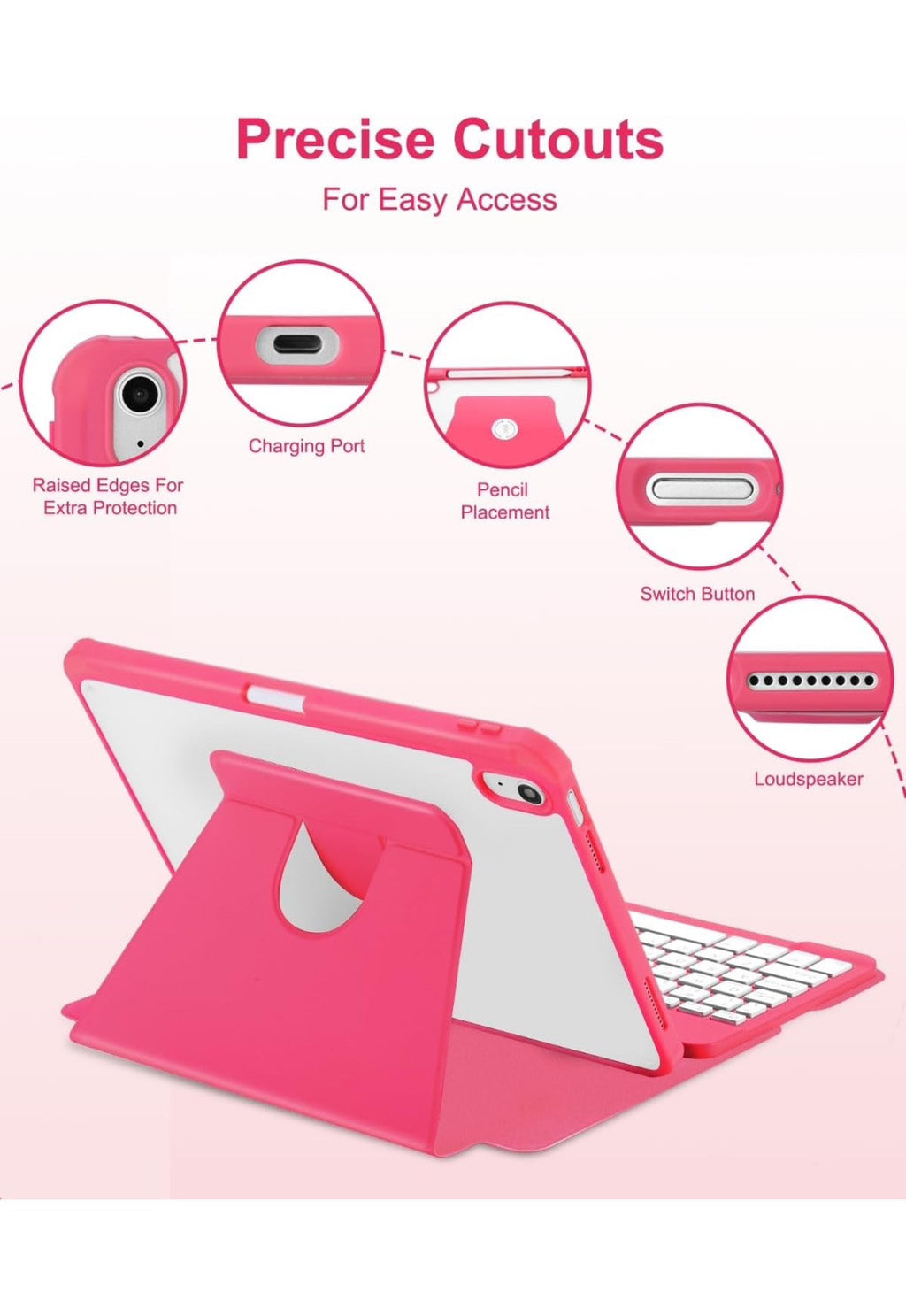 EAMPANG Smart Keyboard Case Pink 10.9