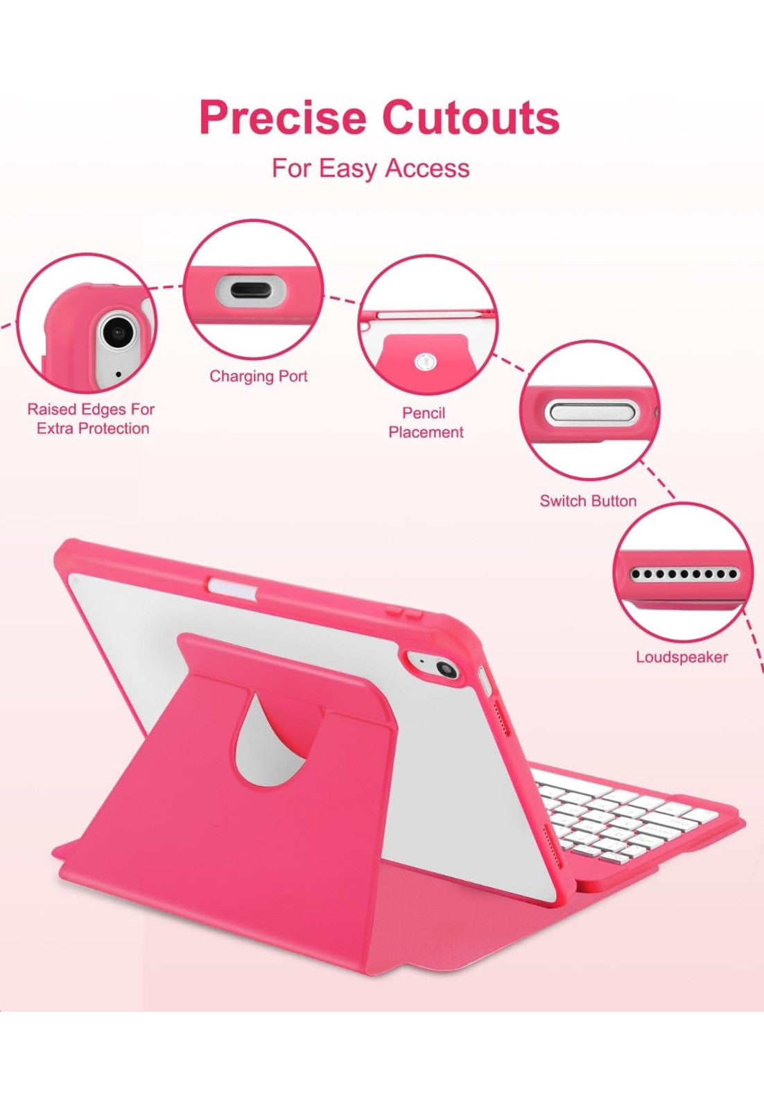 EAMPANG Smart Keyboard Case Pink 10.9