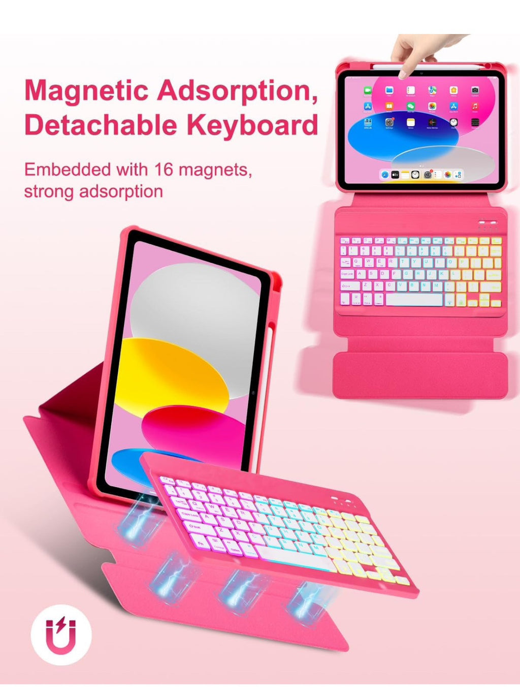 EAMPANG Smart Keyboard Case Pink 10.9