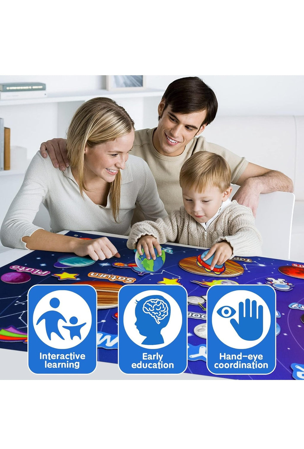 OKOOKO Solar System Felt Story Board Set 41PCS 43x29inch Outer Space Blue 2