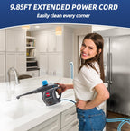Outspurge Handheld Steam Cleaner, Pressurized Multi-Surface Steam Shot with 13 Accessories, Safety Lock, Steamer for Cleaning Floor, Upholstery, Grout,...
