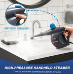 Outspurge Handheld Steam Cleaner, Pressurized Multi-Surface Steam Shot with 13 Accessories, Safety Lock, Steamer for Cleaning Floor, Upholstery, Grout,...