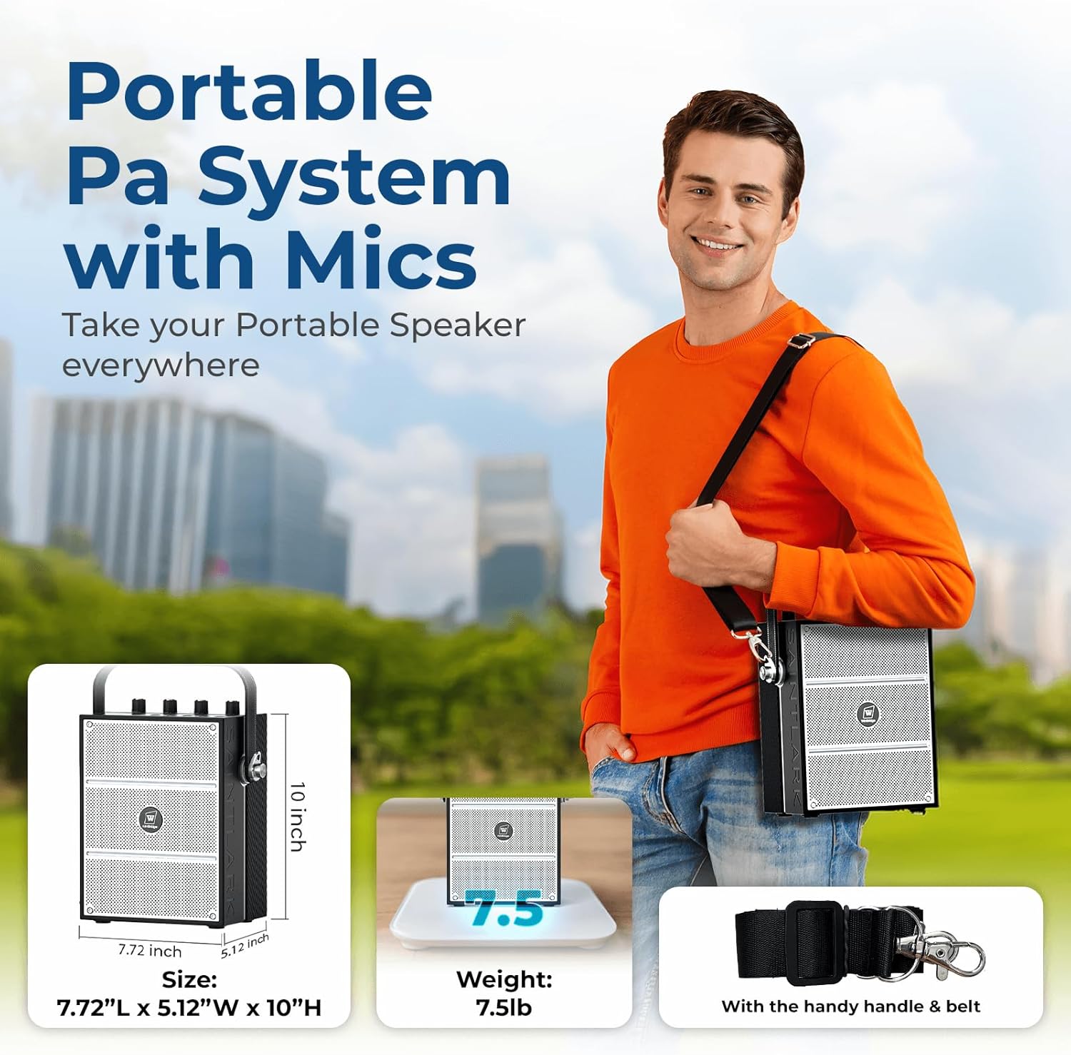 100W Powerful Voice Amplifier with 2 Wireless Microphones, Big Pro Sound Portable Speaker with Microphone, Bluetooth Speaker PA System Karaoke Machine Support BT/USB/TF Card/Aux/Guitar S99 Visit the ResponseBridge Store
