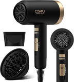 CONFU Diffuser Hair Blow Dryer - Plasma Ionic Professional 1600 Watt Hairdryer Fast Drying for Curly Hair Anti Frizz - Lightweight Portable Ion Blower Dryer..
