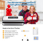 INKBIRD Vacuum Sealer Machine with 160W Double Pump, Full Automoatic Pro Vacuum Sealer for Food Preservation with Liquid/Moist/Dry Food, Food Sealer with Removable Drip Tray, Roll Storage and Cutter