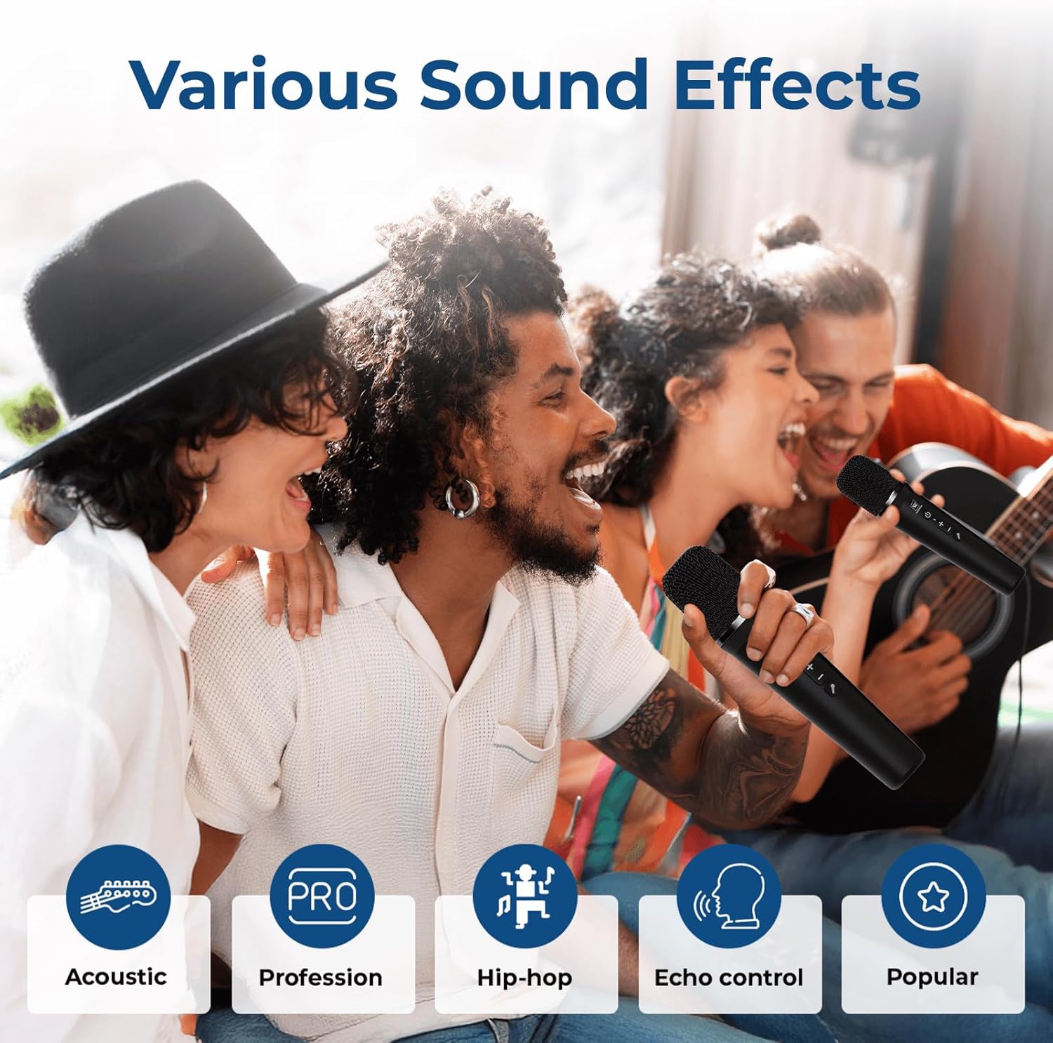 100W Powerful Voice Amplifier with 2 Wireless Microphones, Big Pro Sound Portable Speaker with Microphone, Bluetooth Speaker PA System Karaoke Machine Support BT/USB/TF Card/Aux/Guitar S99 Visit the ResponseBridge Store