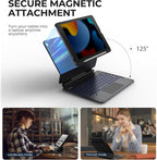 Dexnor for iPad 9th Generation Case with Keyboard Floating Cantilever Magnetic Stand Multi-Touch Trackpad Backlit Pencil Holder Magic Style Keyboard Case for iPad 9th/8th/7th Generation 10.2", Black